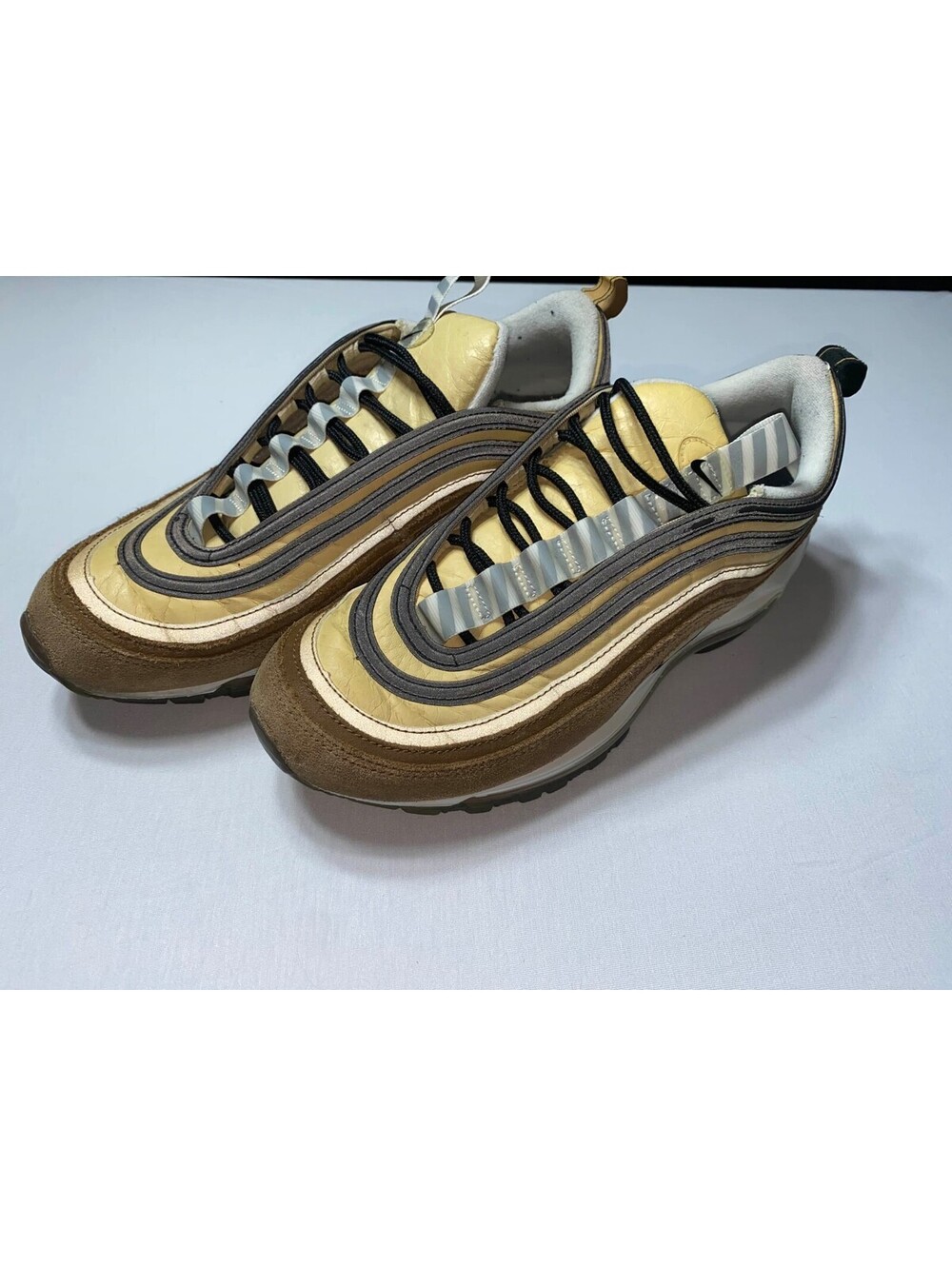 Nike Air Max 97 BARCODE Wheat Gold Suede Men's 10 921826-201